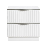 Linea Pearl White Panel Wall Bedroom Set by Homelegance at Eve Furniture