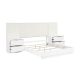 Linea Pearl White Panel Wall Bedroom Set by Homelegance at Eve Furniture