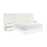 Linea Pearl White Panel Wall Bedroom Set by Homelegance at Eve Furniture