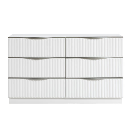 Linea Pearl White Panel Wall Bedroom Set by Homelegance at Eve Furniture