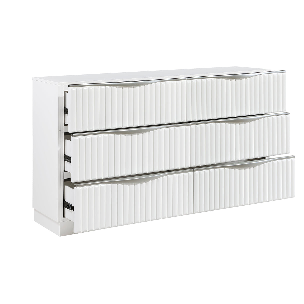 Linea Pearl White Panel Wall Bedroom Set by Homelegance at Eve Furniture
