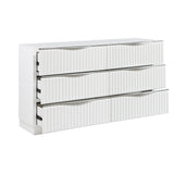 Linea Pearl White Panel Wall Bedroom Set by Homelegance at Eve Furniture