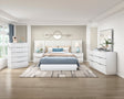 Linea Pearl White Panel Wall Bedroom Set by Homelegance at Eve Furniture