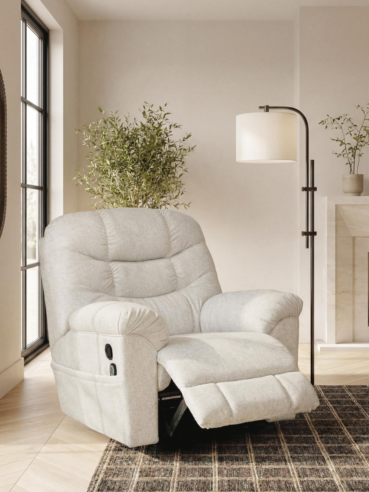 Linenfield Feathered Recliner by Ashley at Eve Furniture