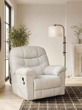 Linenfield Feathered Recliner by Ashley at Eve Furniture