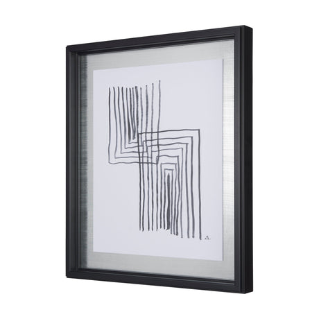 Lines II by Mercana Studio a Hand Embellished Textured Framed Art Print Matted under Glass by Mercana at Eve Furniture