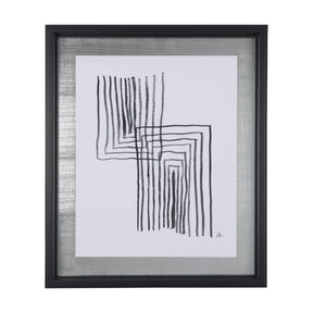 Lines II by Mercana Studio a Hand Embellished Textured Framed Art Print Matted under Glass by Mercana at Eve Furniture
