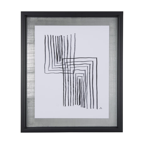 Lines II by Mercana Studio a Hand Embellished Textured Framed Art Print Matted under Glass by Mercana at Eve Furniture