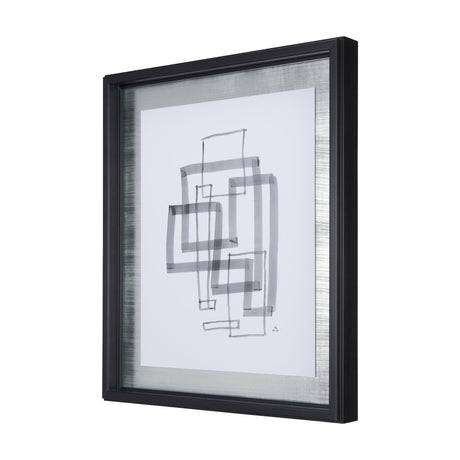 Lines III by Mercana Studio a Hand Embellished Textured Framed Art Print Matted under Glass by Mercana at Eve Furniture
