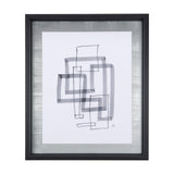 Lines III by Mercana Studio a Hand Embellished Textured Framed Art Print Matted under Glass by Mercana at Eve Furniture
