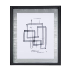 Lines III by Mercana Studio a Hand Embellished Textured Framed Art Print Matted under Glass by Mercana at Eve Furniture