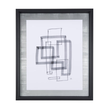 Lines III by Mercana Studio a Hand Embellished Textured Framed Art Print Matted under Glass by Mercana at Eve Furniture