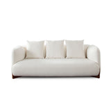 Link Sofa In Elite Ivory Fabric with Wood Leg by Diamond Sofa at Eve Furniture