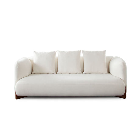 Link Sofa In Elite Ivory Fabric with Wood Leg by Diamond Sofa at Eve Furniture