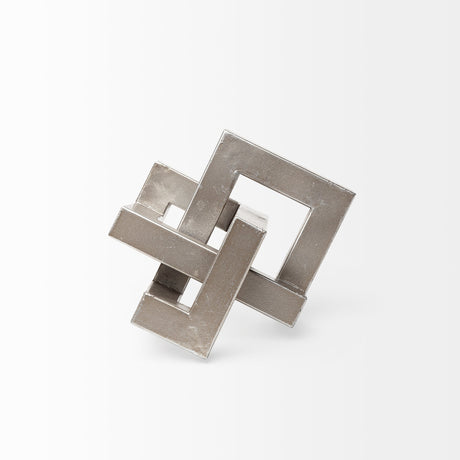 Link Small Silver Metal Sculpture Decorative Object by Mercana at Eve Furniture
