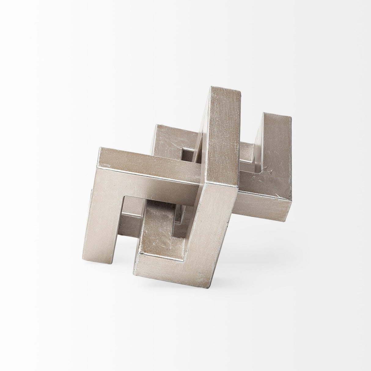 Link Small Silver Metal Sculpture Decorative Object by Mercana at Eve Furniture