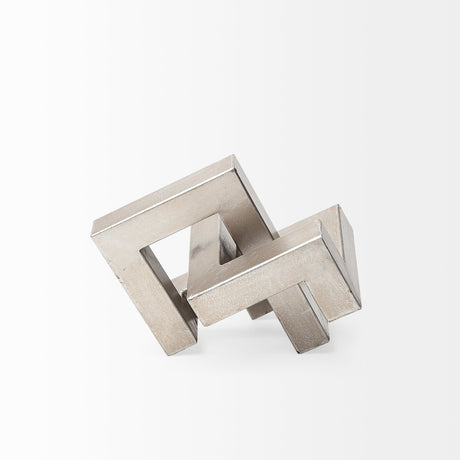 Link Small Silver Metal Sculpture Decorative Object by Mercana at Eve Furniture