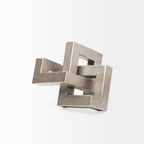 Link Small Silver Metal Sculpture Decorative Object by Mercana at Eve Furniture