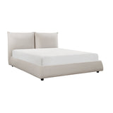 Linna Beige California King Upholstered Platform Bed by Homelegance at Eve Furniture