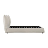 Linna Beige California King Upholstered Platform Bed by Homelegance at Eve Furniture