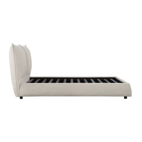Linna Beige California King Upholstered Platform Bed by Homelegance at Eve Furniture