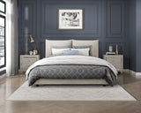 Linna Beige California King Upholstered Platform Bed by Homelegance at Eve Furniture