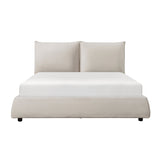 Linna Beige California King Upholstered Platform Bed by Homelegance at Eve Furniture