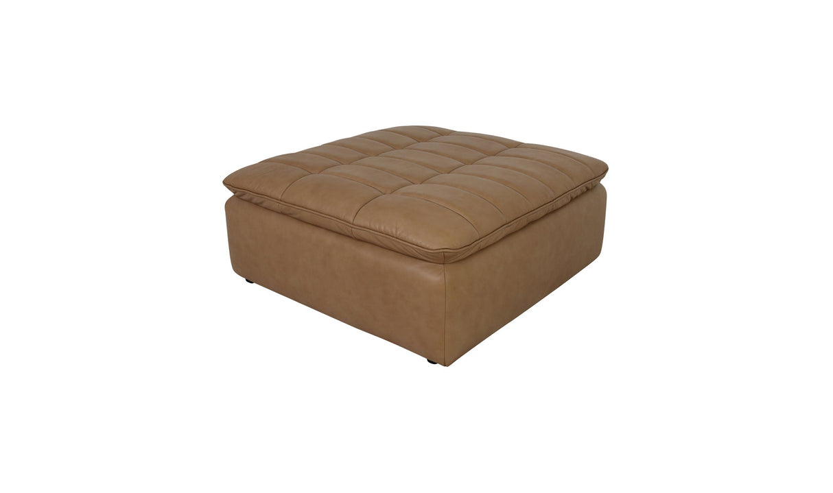 Lino Ottoman Tan Leather by Moe's Home at Eve Furniture