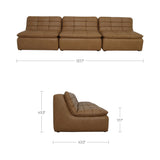 Lino Tan Leather Armless Modular Sofa by MOES at Eve Furniture