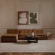 Lino Tan Leather Lounge Modular Sectional by Moe's Home at Eve Furniture