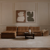 Lino Tan Leather Lounge Modular Sectional by MOES at Eve Furniture