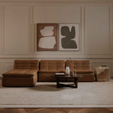 Lino Tan Leather Lounge Modular Sectional by Moe's Home at Eve Furniture