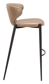 Lino Taupe Barstool (Set of 2) by Zuomod at Eve Furniture
