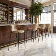 Lino Taupe Barstool (Set of 2) by Zuomod at Eve Furniture