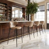 Lino Taupe Barstool (Set of 2) by Zuomod at Eve Furniture