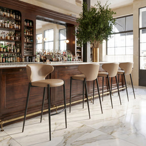 Lino Taupe Barstool (Set of 2) by Zuomod at Eve Furniture