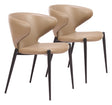 Lino Taupe Dining Chair (Set of 2) by Zuomod at Eve Furniture