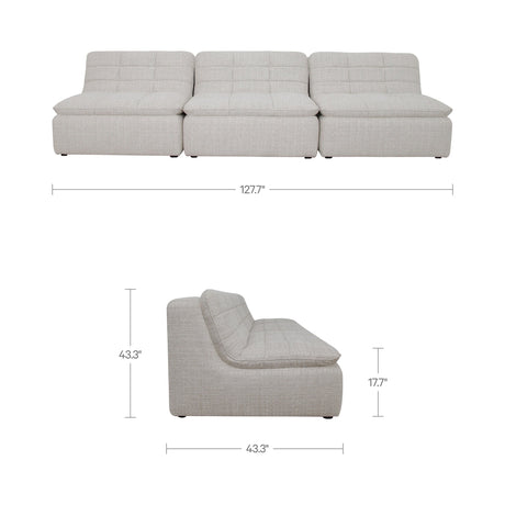 Lino Textured Oat Armless Modular Sofa by MOES at Eve Furniture