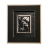 Linocut I by Mercana Studio a Hand Embellished Textured Framed Art Print Matted under Glass by Mercana at Eve Furniture