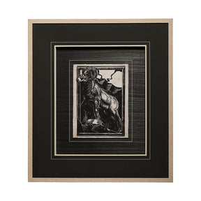 Linocut I by Mercana Studio a Hand Embellished Textured Framed Art Print Matted under Glass by Mercana at Eve Furniture