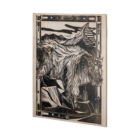 Linocut I (Ram) by Mercana Studio a Hand Embellished Textured Canvas by Mercana at Eve Furniture