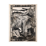 Linocut I (Ram) by Mercana Studio a Hand Embellished Textured Canvas by Mercana at Eve Furniture