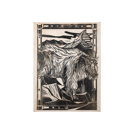 Linocut I (Ram) by Mercana Studio a Hand Embellished Textured Canvas by Mercana at Eve Furniture