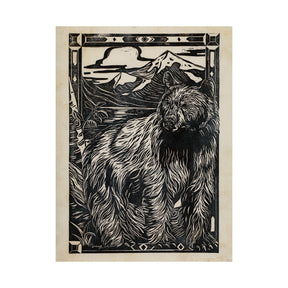 Linocut III (Bear) by Mercana Studio a Hand Embellished Textured Canvas by Mercana at Eve Furniture