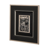 Linocut III by Mercana Studio a Hand Embellished Textured Framed Art Print Matted under Glass by Mercana at Eve Furniture