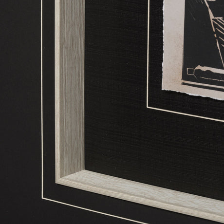 Linocut III by Mercana Studio a Hand Embellished Textured Framed Art Print Matted under Glass by Mercana at Eve Furniture