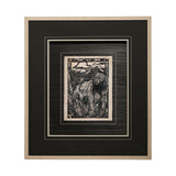 Linocut III by Mercana Studio a Hand Embellished Textured Framed Art Print Matted under Glass by Mercana at Eve Furniture