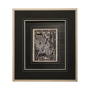 Linocut IV by Mercana Studio a Hand Embellished Textured Framed Art Print Matted under Glass by Mercana at Eve Furniture