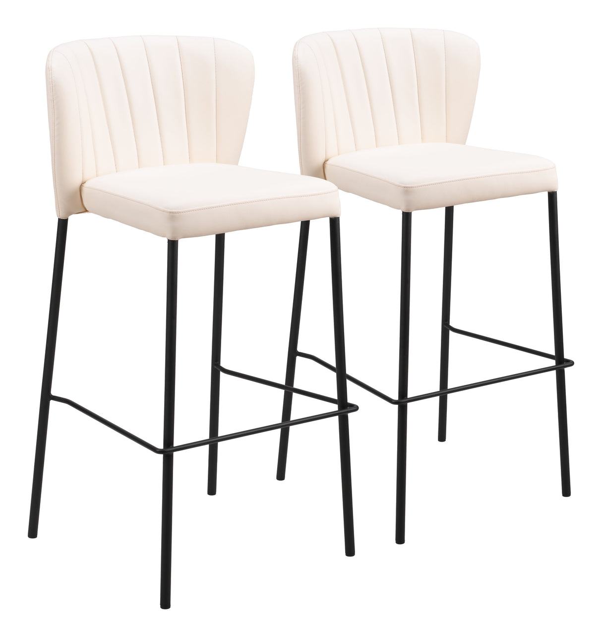 Linz Cream Barstool (Set of 2) by Zuomod at Eve Furniture