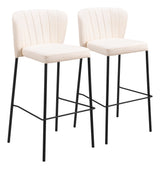 Linz Cream Barstool (Set of 2) by Zuomod at Eve Furniture